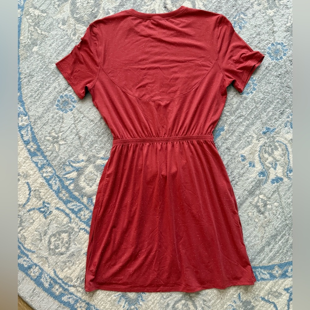 Lululemon Unwind Your Mind Dress Brick Rose / White - Picture 6 of 10